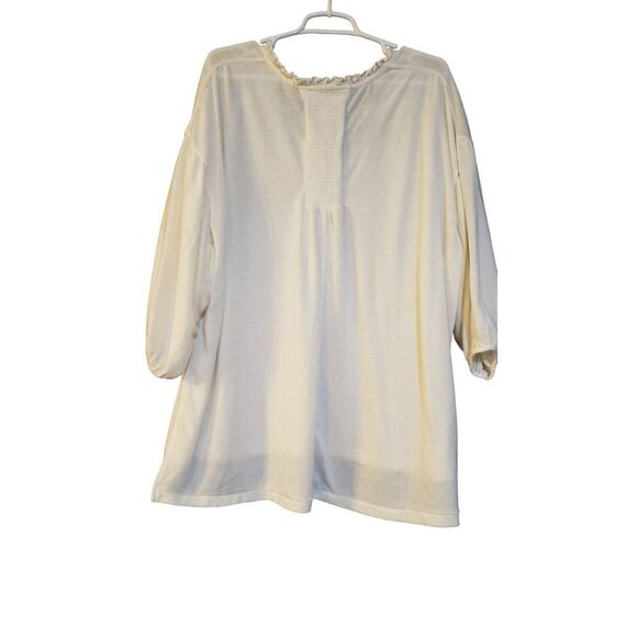 Seven7 Sweater Shirt Womens Size 1X Color Egret Light See Thru Tie Back Detail - Picture 2 of 16